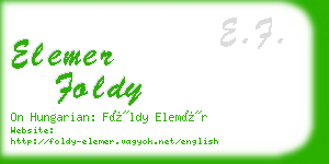 elemer foldy business card
